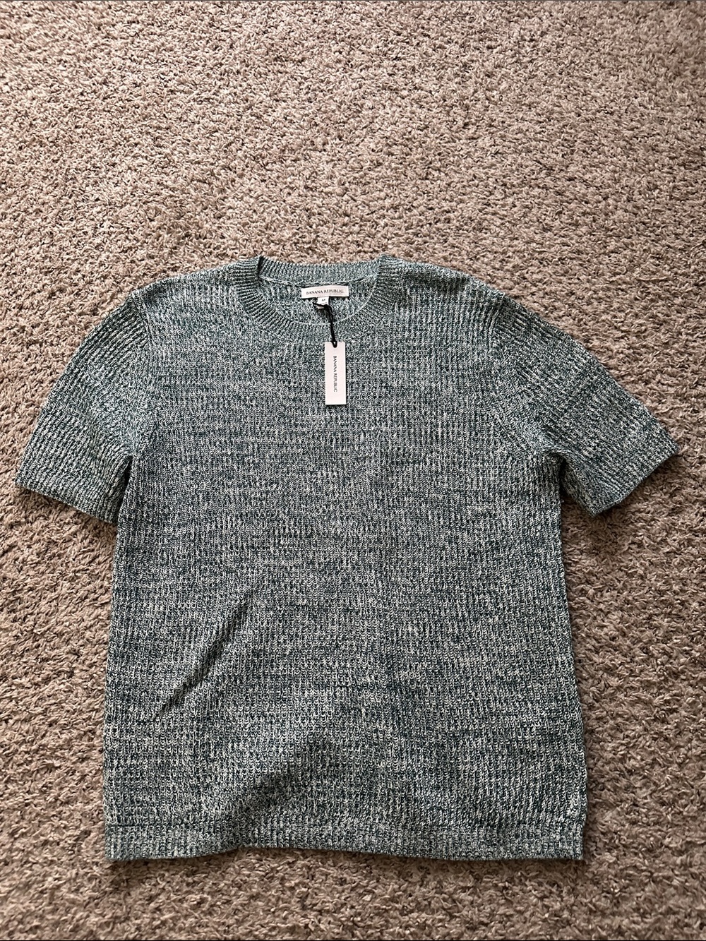 Banana Republic Men's Heather Teal Crewneck Sweater